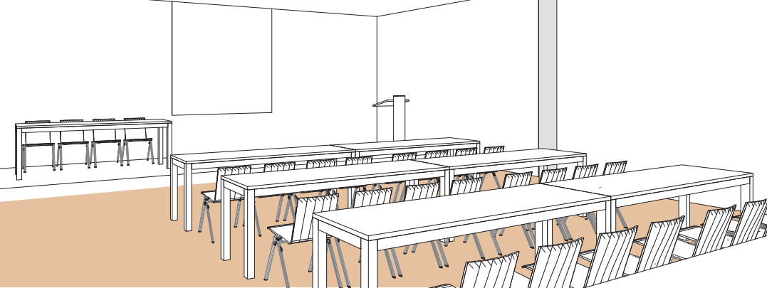 Salle E style école - Palexpo