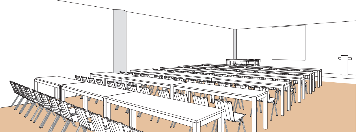 Salle F style école - Palexpo
