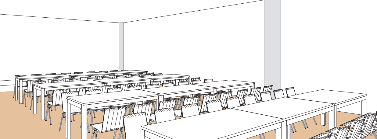 Salle G style Banquet tables rectangulaires - Palexpo