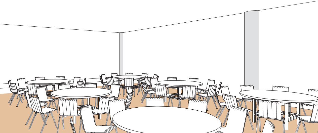 Salle G style Banquet tables rondes - Palexpo