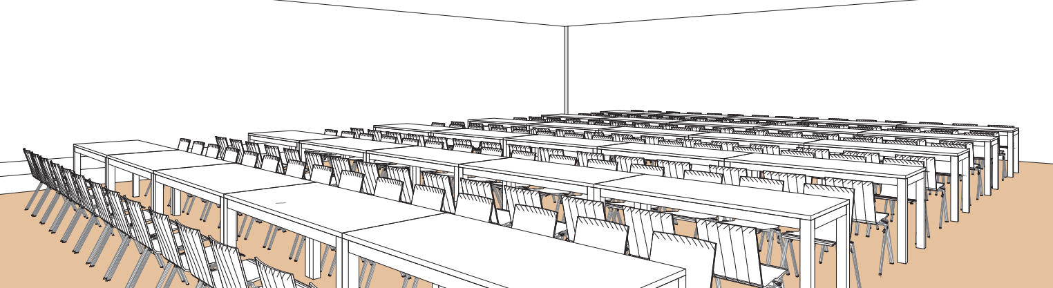 Salle K en style Banquet tables rectangulaires - Palexpo