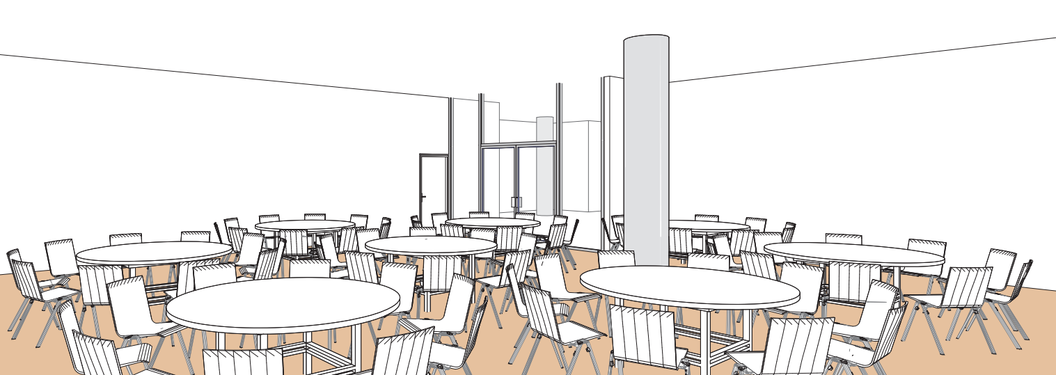 Salle L en style banquet tables rondes - Palexpo