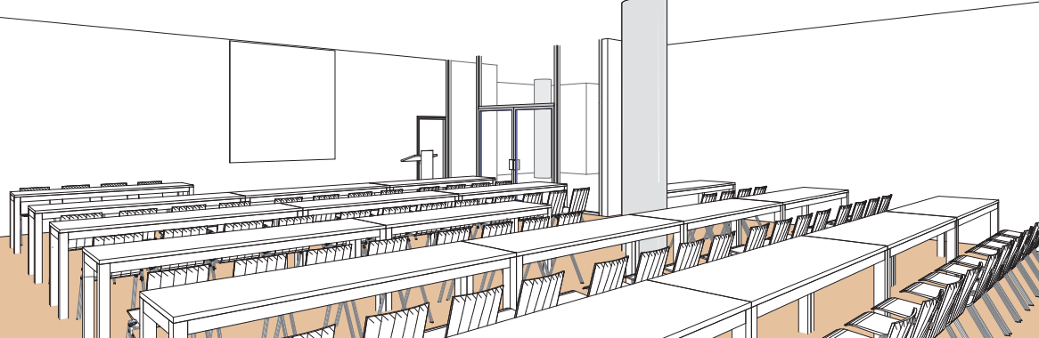 Salle L en style école - Palexpo