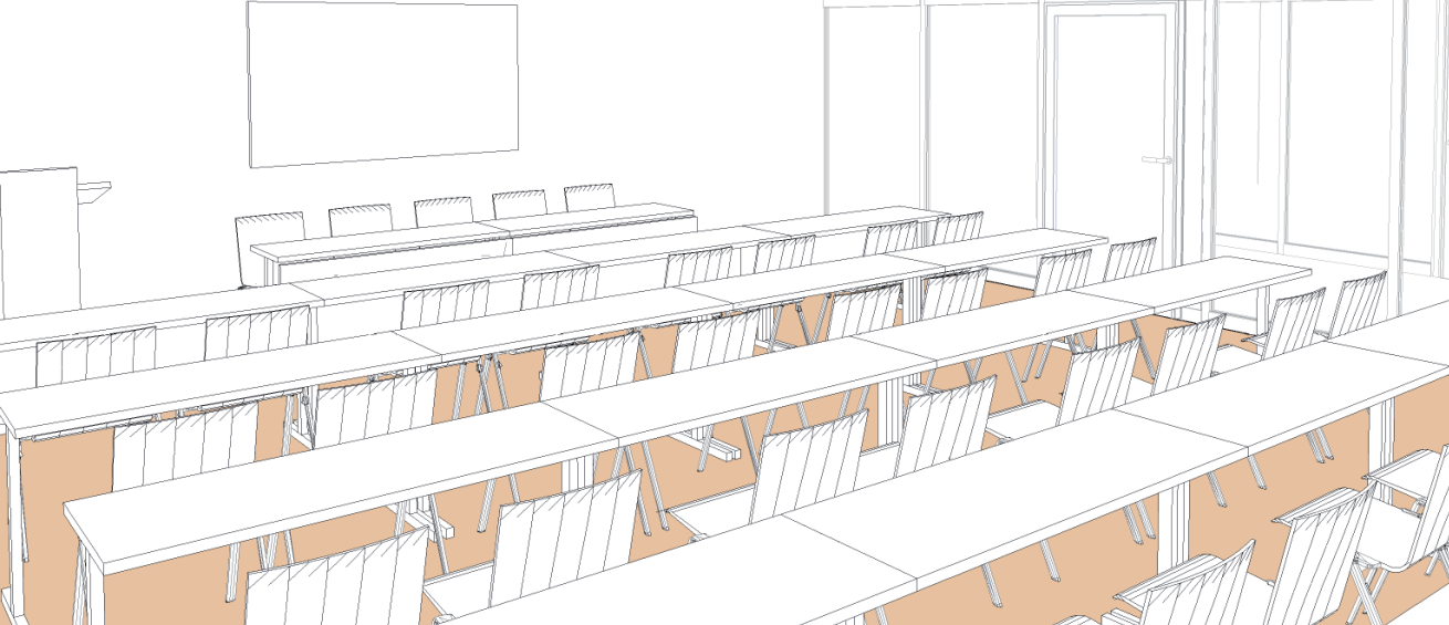 Salle Theta style école - Palexpo