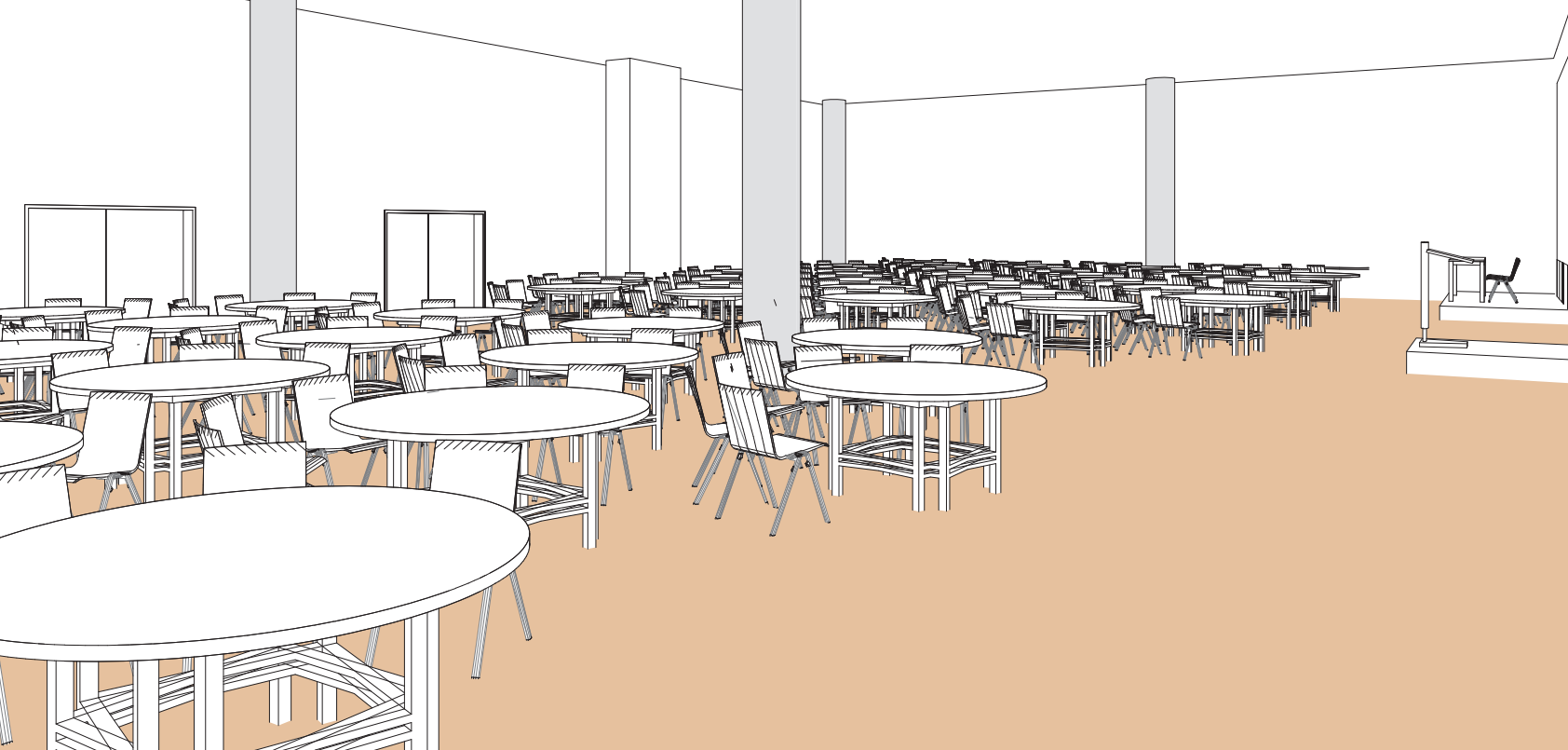 Salle VWX en style cabaret - Palexpo