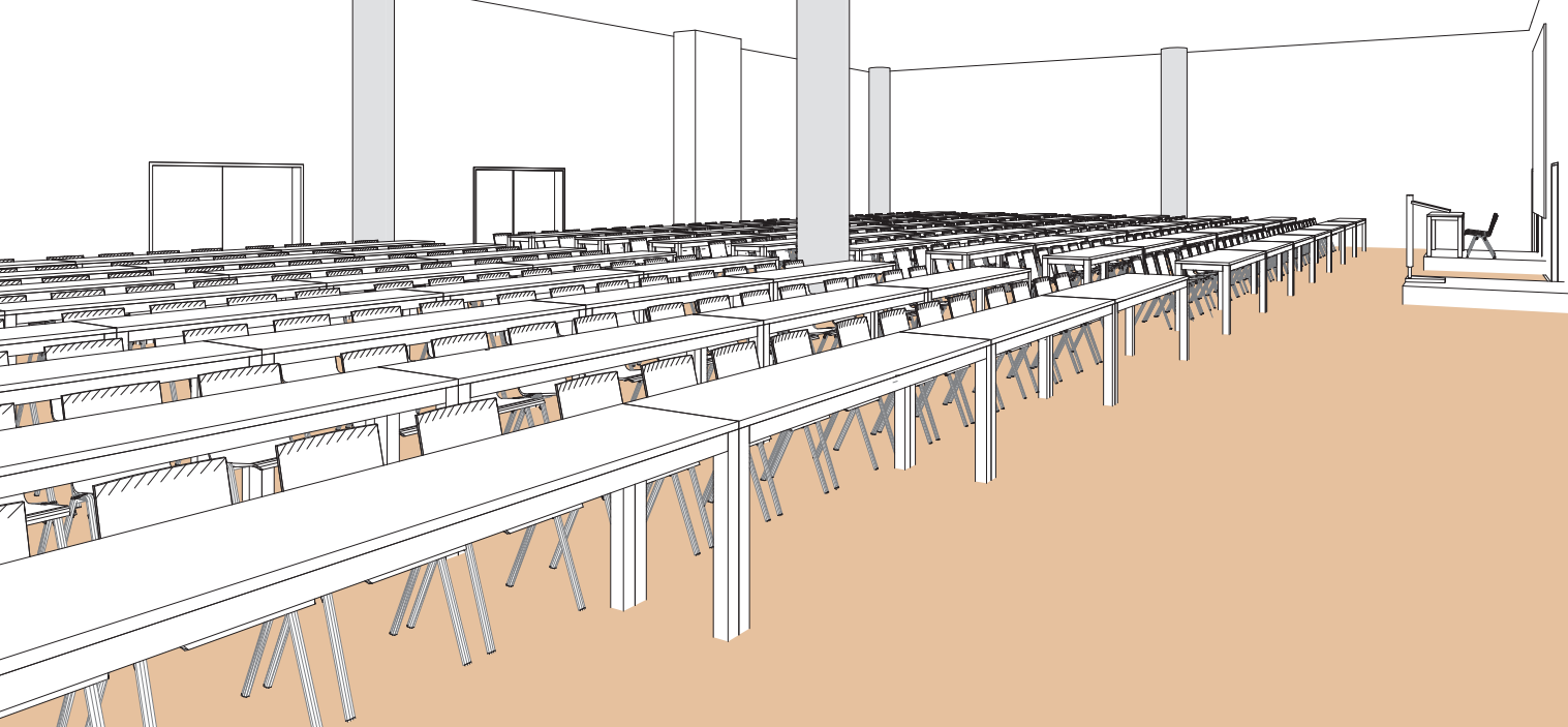 Salle VWX en style école - Palexpo