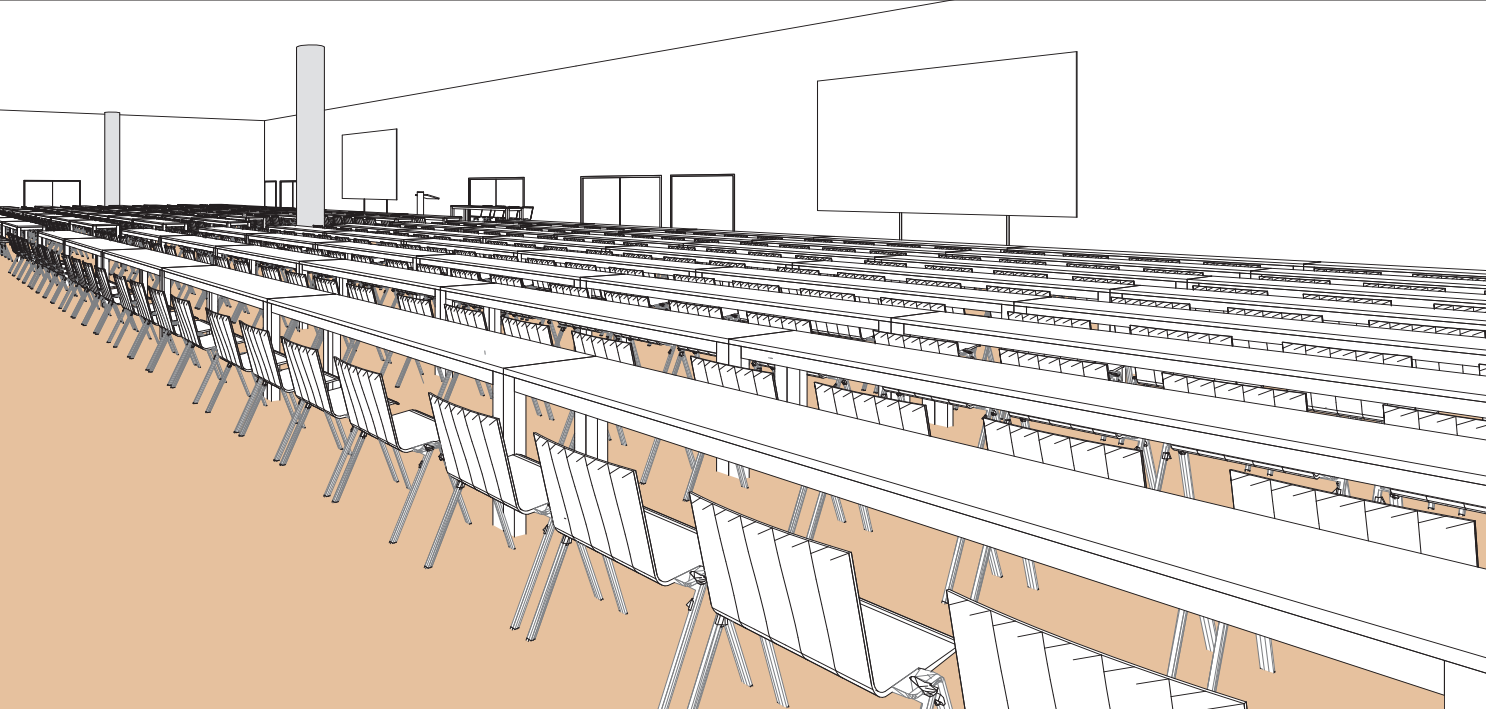 Salle WX en style école - Palexpo