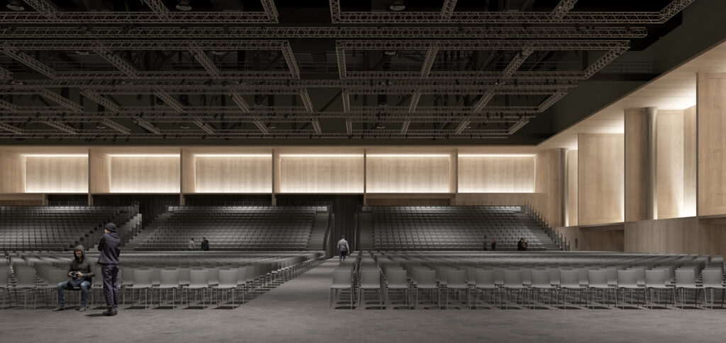 Vue Intérieur du Pavillon de Palexpo © BLANC-TAILLEUR IMAGES / Projet LRS I LIN.ROBBE.SEILER