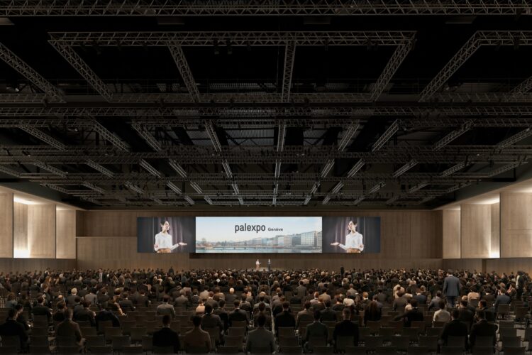 Vue Pavillon de Palexpo, salle de conférence © BLANC-TAILLEUR IMAGES / Projet LRS I LIN.ROBBE.SEILER